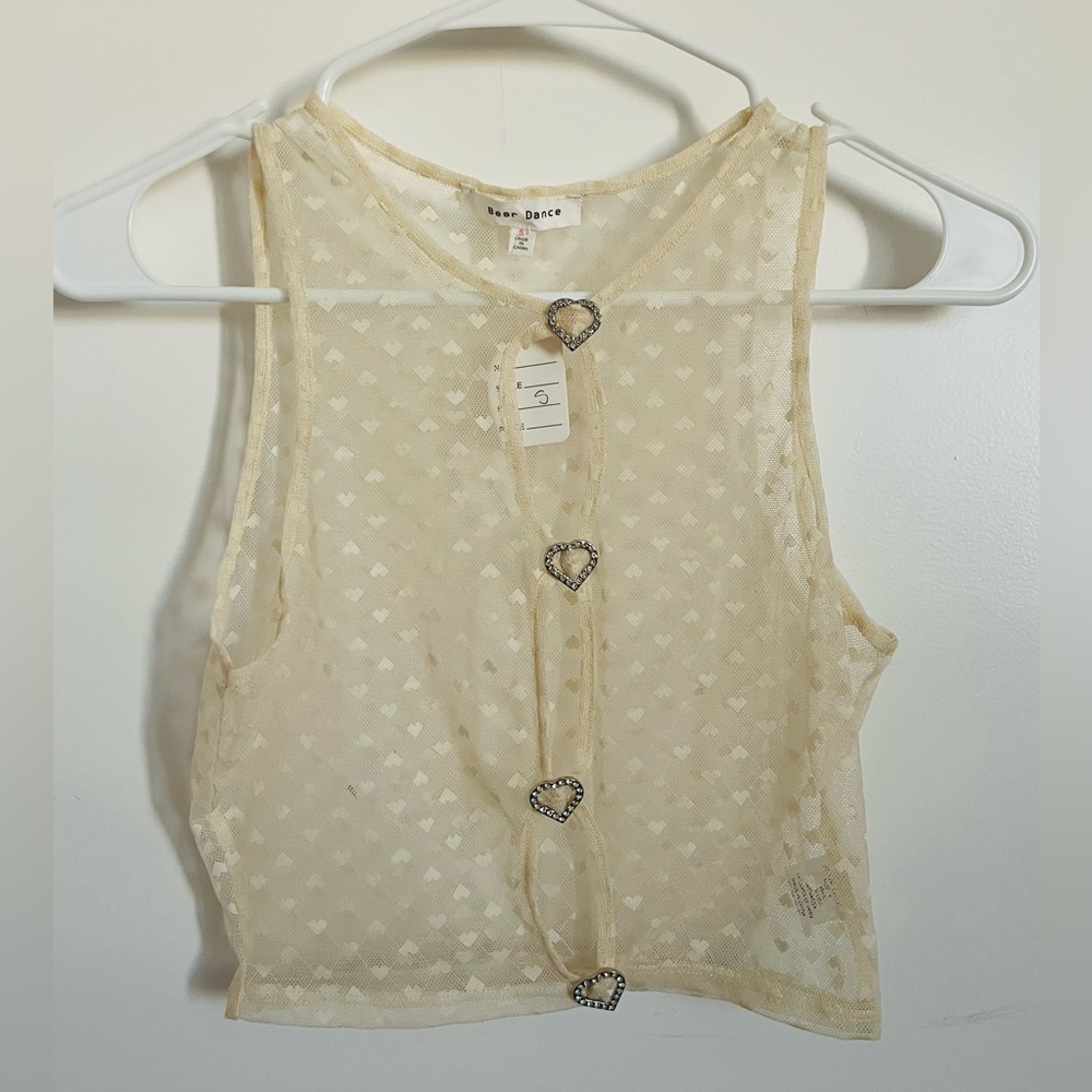 Sheer Heart Mesh Rave Top